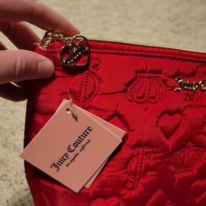 NEW Juicy Couture quilted red/pink makeup travel bag GORGEOUS ❤️ 👑